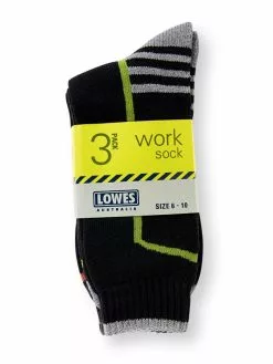Lowes Assorted Work Socks 3Pk