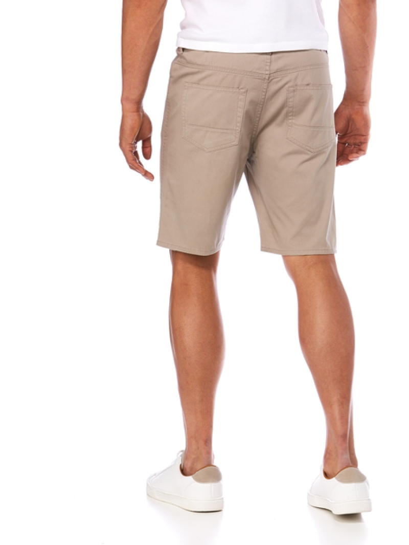 Street Cotton Twill Jean Shorts Beige 4 Street Cotton Twill Jean Shorts Beige - Image 2