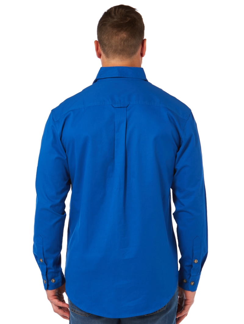 Traders Shirts Mens Outdoor Shirt Long Sleeve Blue Quarter Placket 4 Traders Shirts Mens Outdoor Shirt Long Sleeve Blue Quarter Placket - Image 2