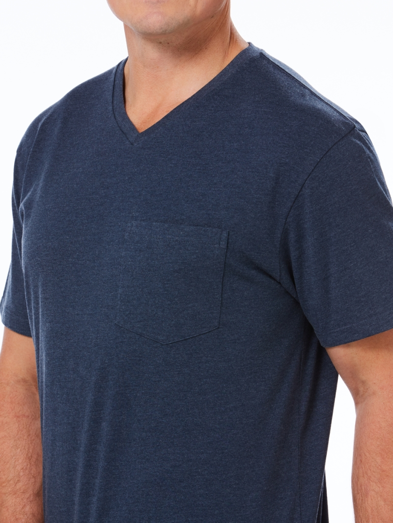 T-Shirts Lowes Contemporary Indigo Marle V-Neck T-Shirt 4 T-Shirts Lowes Contemporary Indigo Marle V-Neck T-Shirt - Image 2
