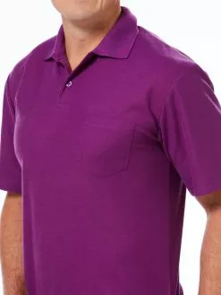 Polos Lowes Basic Plain Fuschia Polo Top With Pocket -Traders Country Sales photo1 44015 1706 org lores