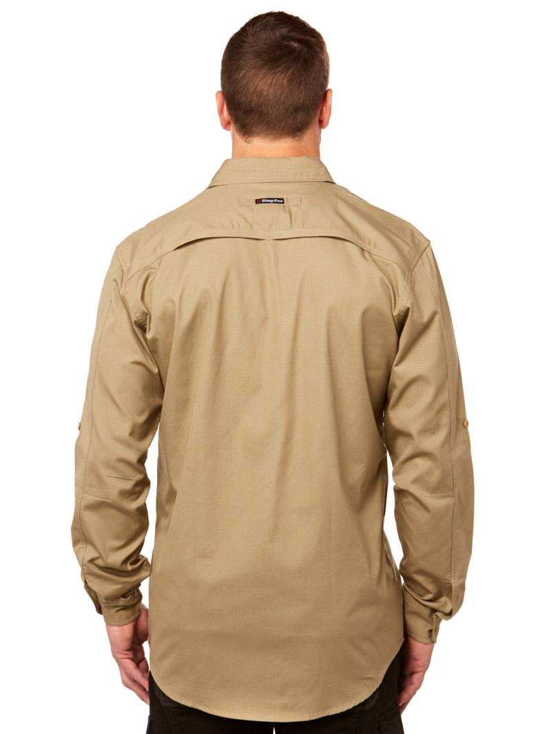 Lowes Shirts King Gee Work Cool 2 Long Sleeve Shirt Khaki 4 Lowes Shirts King Gee Work Cool 2 Long Sleeve Shirt Khaki - Image 2