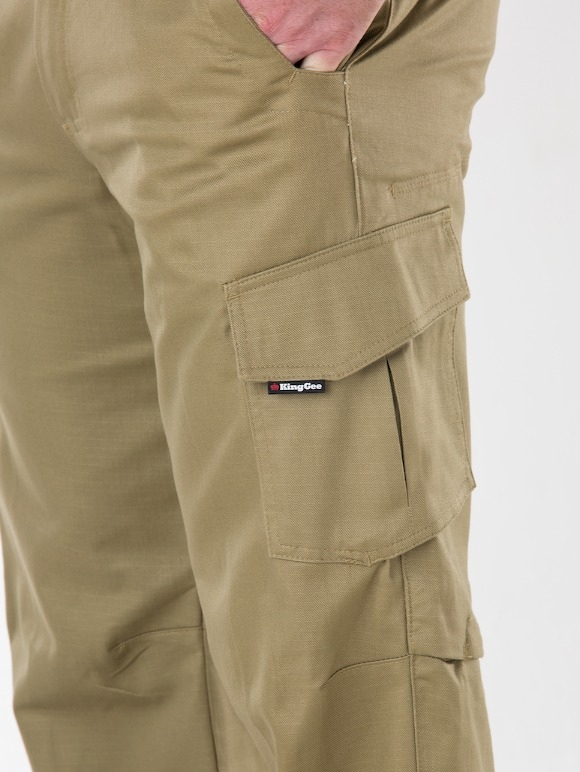 Trousers King Gee Work Cool 2 Rip Stop Pants Khaki 6 Trousers King Gee Work Cool 2 Rip Stop Pants Khaki - Image 4