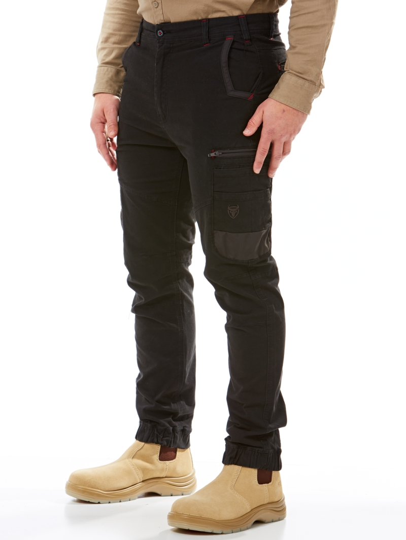 Trousers Traders Black Fixed Waist Cuff Work Pants 4 Trousers Traders Black Fixed Waist Cuff Work Pants - Image 2