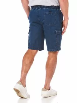 Elliotts Stretch Jean Cargo Shorts Mid Blue - Elastic Waist -Traders Country Sales photo2 33125 233 org
