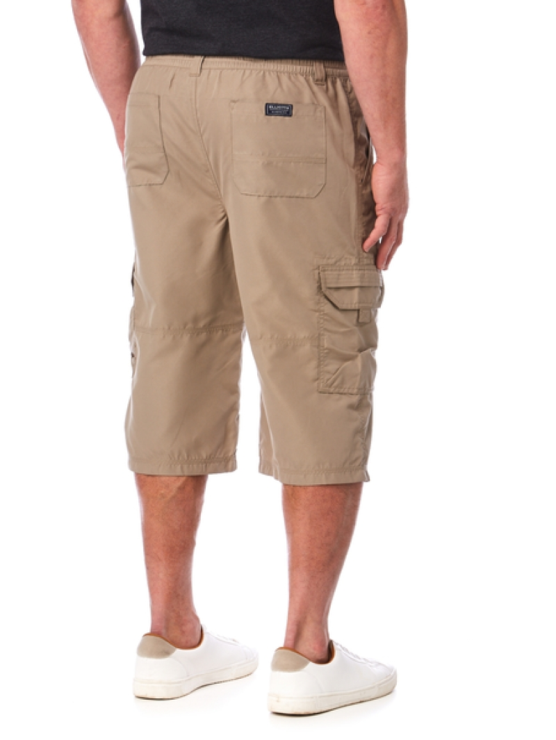 Elliotts Microfibre 3/4 Cargo Shorts Beige - Elastic Waist 5 Elliotts Microfibre 3/4 Cargo Shorts Beige - Elastic Waist - Image 3