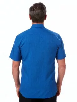 Shirts Lowes Premium Short Sleeve Blue Microfibre Shirt -Traders Country Sales photo2 42129 1739 org lores