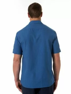 Shirts Lowes Premium Short Sleeve Blue Microfibre Shirt -Traders Country Sales photo2 42129 b