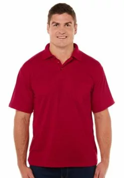 Polos Lowes Basic Plain Red Polo Top With Pocket